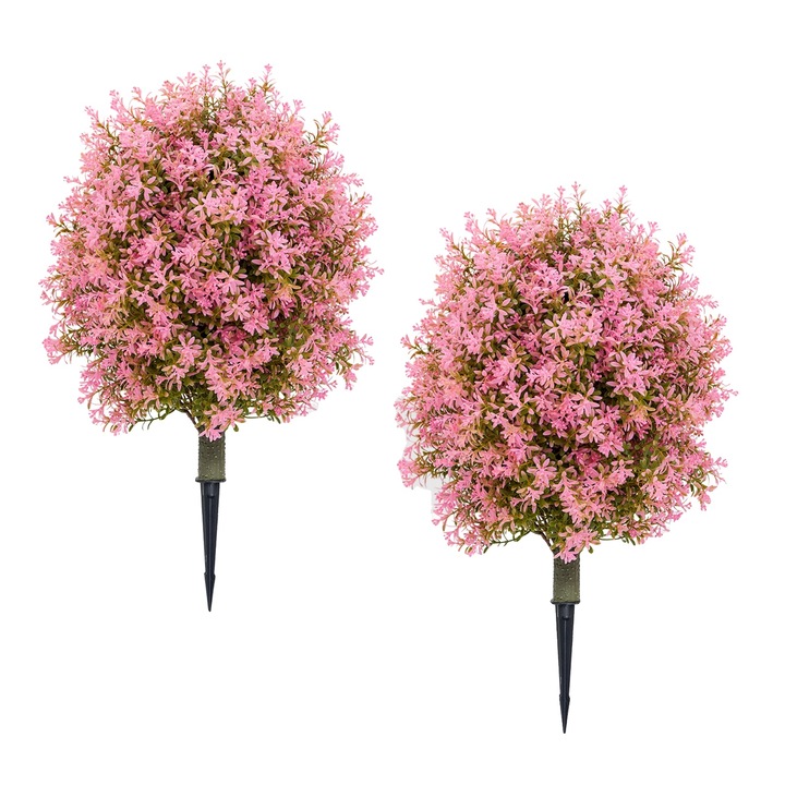 Plante artificiale topiary, roz, dimensiune standard, rezistente la UV