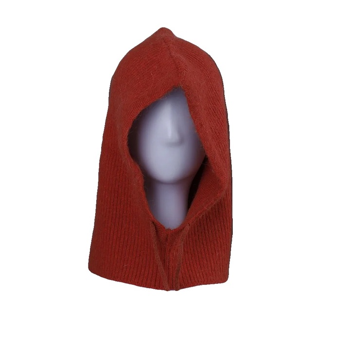 Унисекс шапка, заешка козина, ежедневен стил, оранжево-червено, 54см-62см