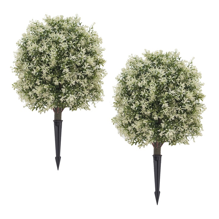 Műnövények, topiary, selyemvirágok, bézs, standard méret