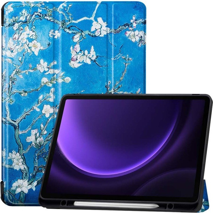 Husa tableta Sonique Smartcase Slim, protectie antichoc, suport reglabil, roz, pentru Samsung Galaxy Tab S9 11 / Galaxy Tab S9 Fe 10.9