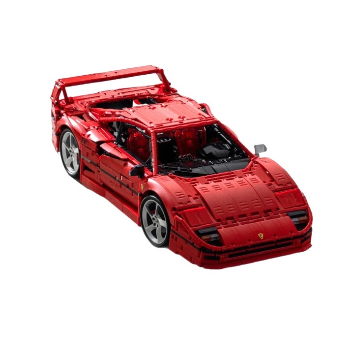 Set de constructie masina sport, model de asamblare, jucarie educationala, cu instructiuni, plastic ABS, dimensiuni mici