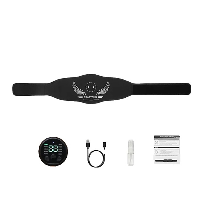 Centura de tonifiere abdominala, tehnologie EMS, set complet, material nylon, dimensiune ajustabila