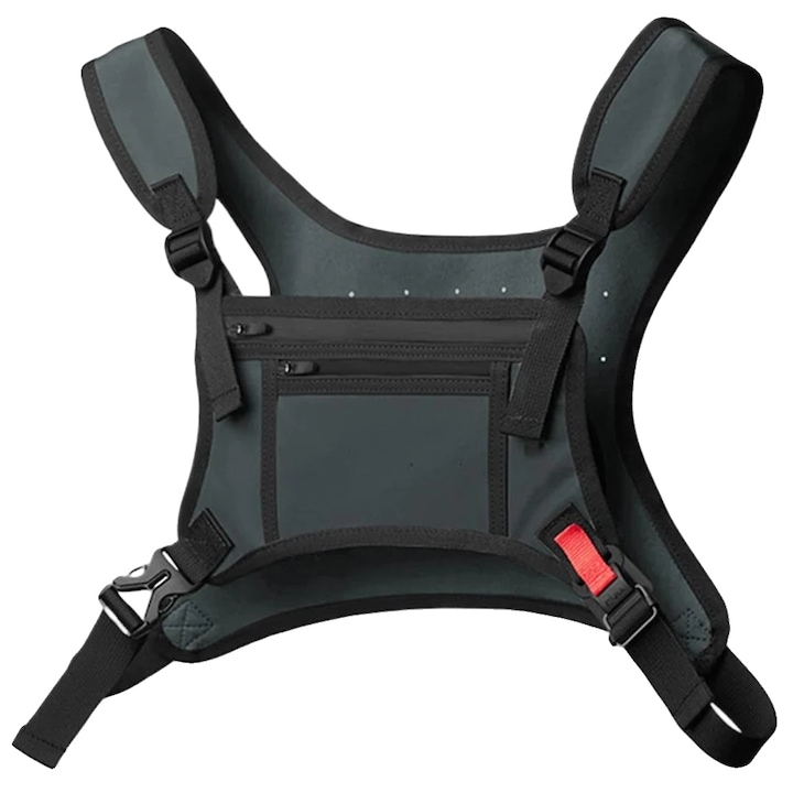 Sport övtáska, könnyű kialakítás, vízálló anyag, sötétszürke