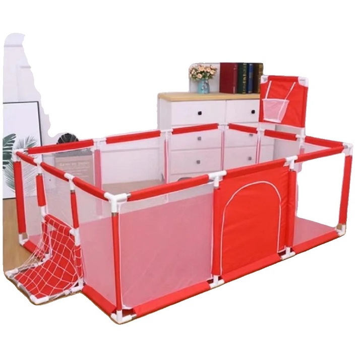 Tarcuri copii, design spatios, mediu sigur, rosu, 230x182x105cm