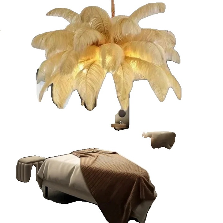 Модерна висяща лампа, D75см, цвят слонова кост, неутрално осветление, универсална употреба на закрито