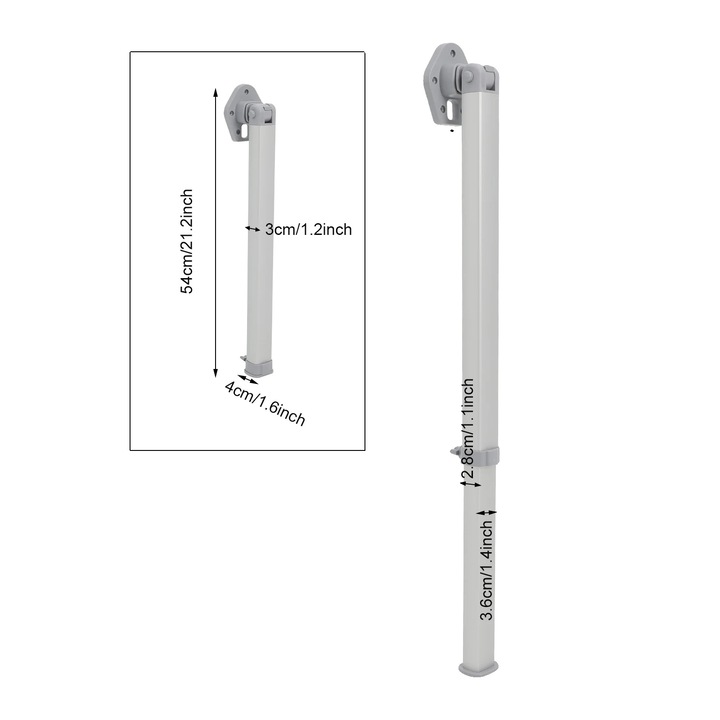 Крака за маса, регулируема височина, лесен механизъм за сгъване, светлосив, 54x93см, комплект