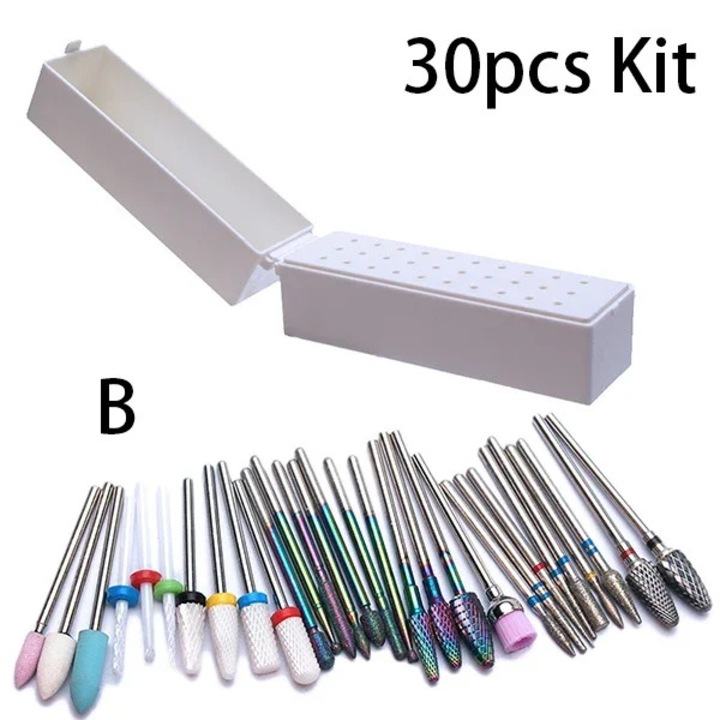 Set 30 freze ceramice pentru Unghii, Calitate Profesionala, 2.35mm, Forma Conica