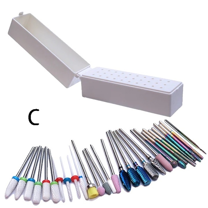 Комплект от 30 керамични бита за нокти, професионално качество, 2,35 мм, конусовидна форма, многоцветни