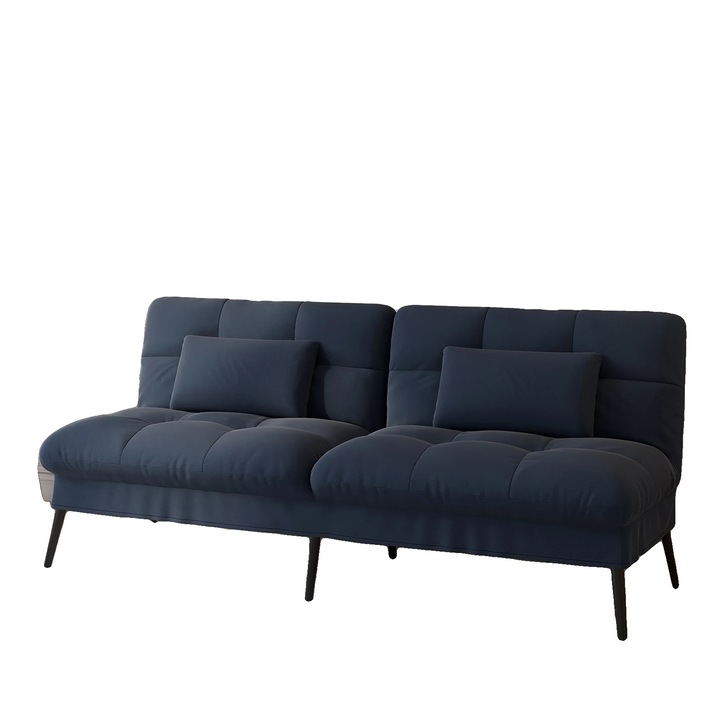 Canapea extensibila, design multifunctional, stil minimalist, albastru inchis, 174x51x72cm