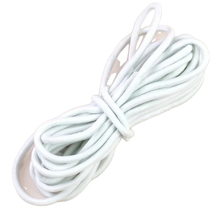 Rugalmas zsinór, 5 mm, fehér, 20 méter