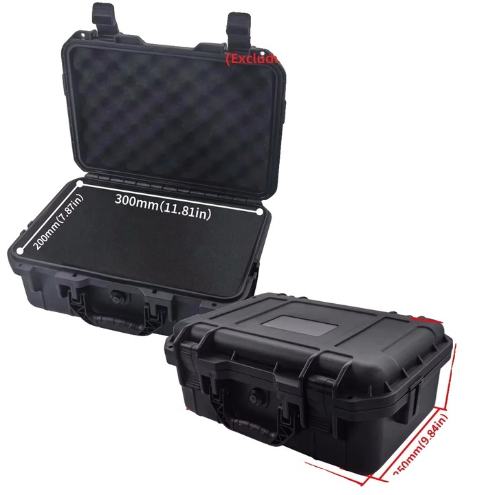 Szerszámosláda, vízálló kivitel, ütésvédelem, 346x250x136mm