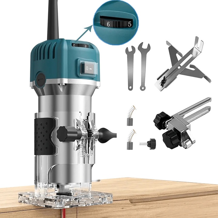 Trimmer electric, 6 viteze de frezare a lemnului, tip A, metal durabil