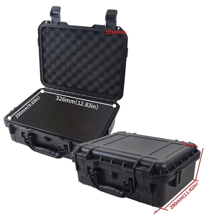 Szerszámosláda, vízálló kialakítás, ütésvédelem, 363x290x136mm