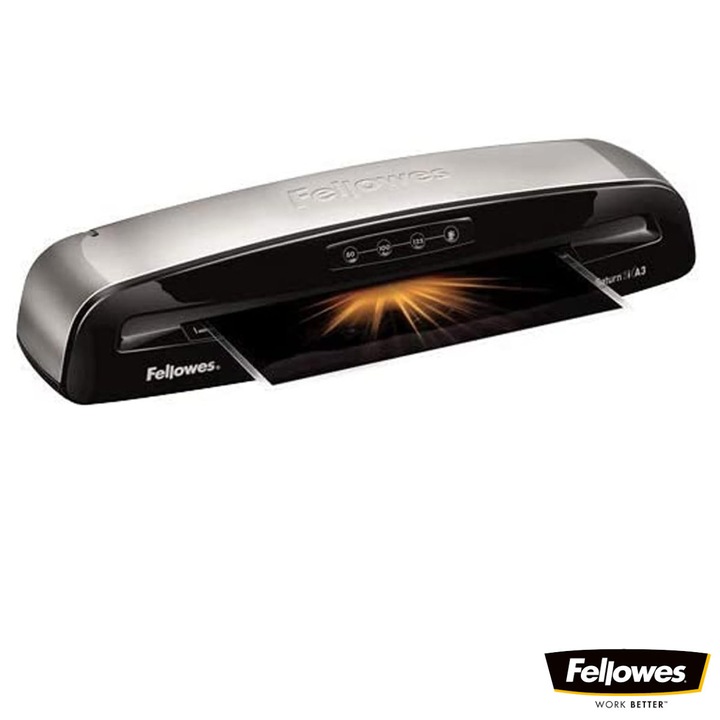 Laminator A3 Fellowes Saturn 3 cu functie de eliberare, auto-stingere si kit start pentru documente, postere si proiecte creative