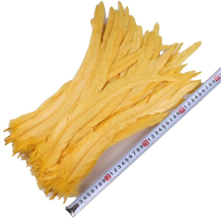 Pene de cocos, galben auriu, 35-40cm, set 100 bucati