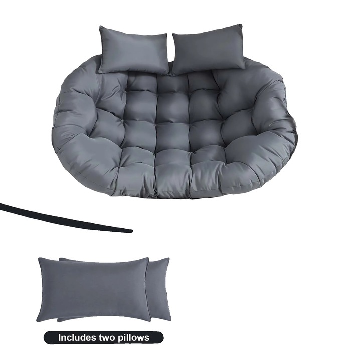 Perne decorative, confort sporit, gri, 150x100cm, set cu 2 perne pentru suport cap
