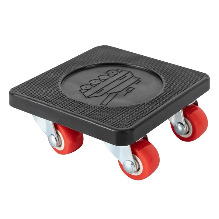 Set dolley cu roti rotative 360, capacitate 400 kg, negru