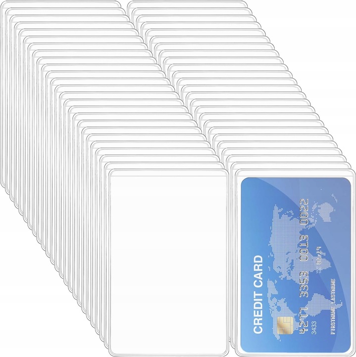 Set 50 huse transparente pentru documente, 9,3x6cm, protejeaza impotriva deteriorarii