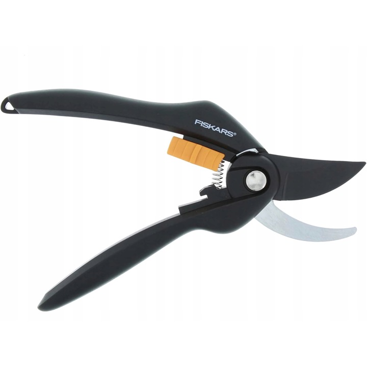Градинска ножица Fiskars P26, 20 см, за пресни клони, черна с оранжеви акценти