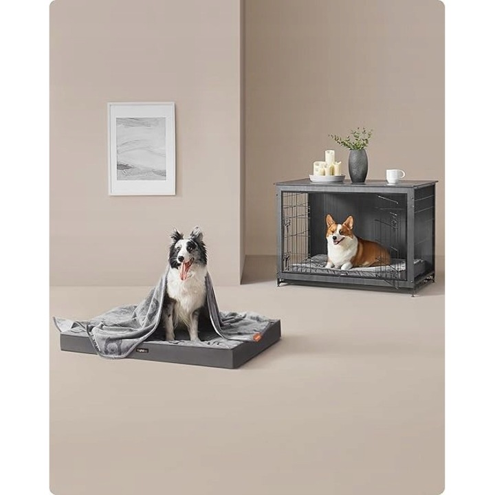 Ортопедична подложка за кучета Feandrea, водоустойчива, 120x74x10см, сива, за комфорта на възрастни кучета