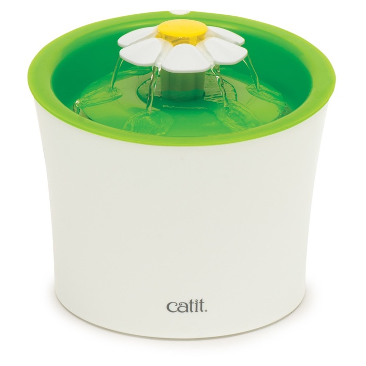 Fontana cu poidlem Catit, model Flower, 3l, filtr, usor de curatat, alb