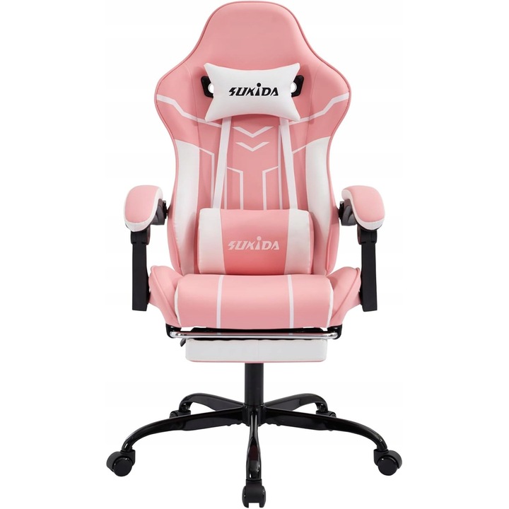 Scaun gaming, inaltime ajustabila, roz