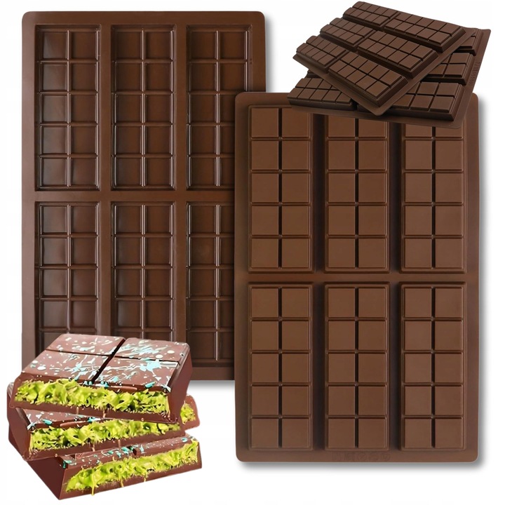 Set forme prajituri din silicon, 17x17cm, rezistente la temperaturi -40C pana la +230C, culoare maro