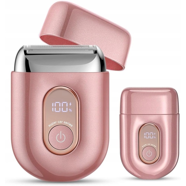 Aparat de ras electric 3D pentru femei, roz, impermeabil, pentru picioare, axile/bikini, cu sistem de taiere din inox, incarcare rapida USB-C