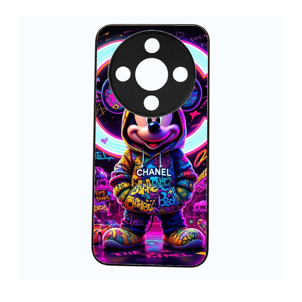 Husa telefon personalizata compatibila cu Honor Magic 8 Lite, Silicon TPU, Design Urban Neon Graffiti Mickey Style, Multicolor