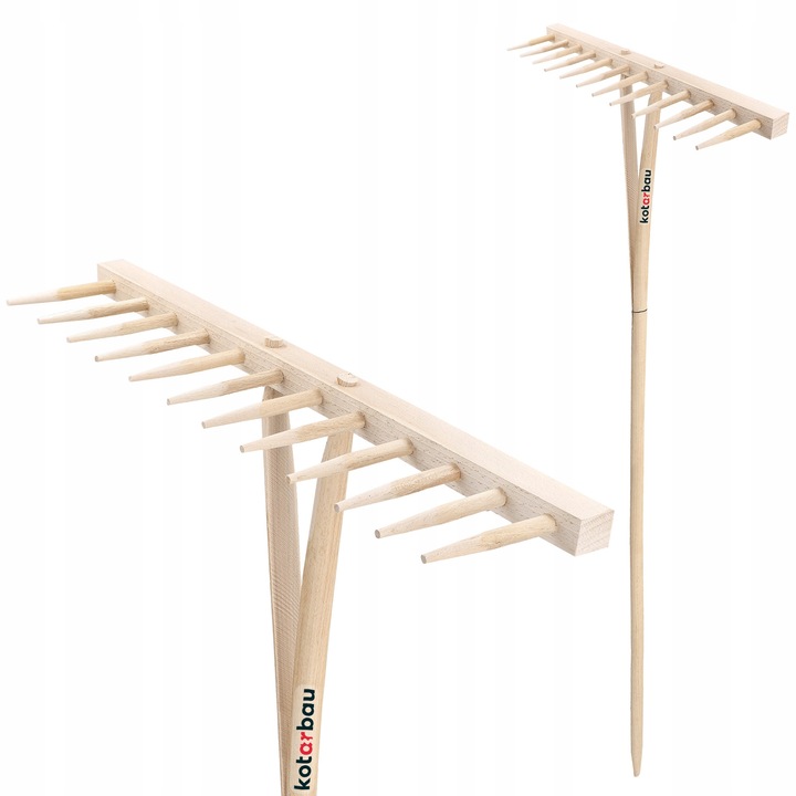 Gradina set de unelte, KOTARBAU, grebla din lemn, 157x59,5cm, 28mm, 936g