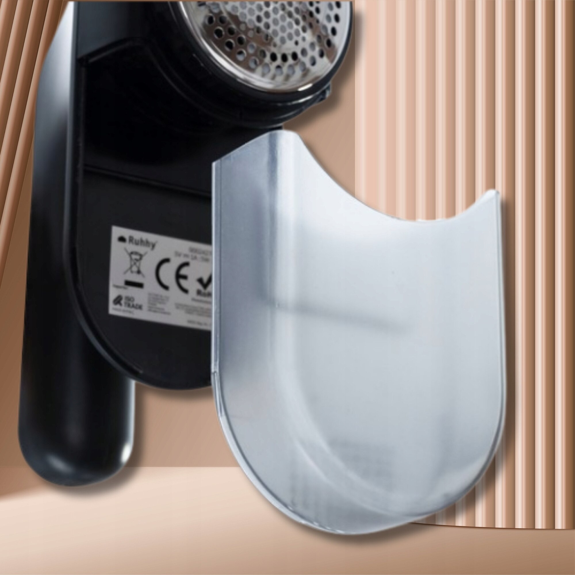 Aparat de curatat scame AD, cu display, 3 niveluri de putere, negru