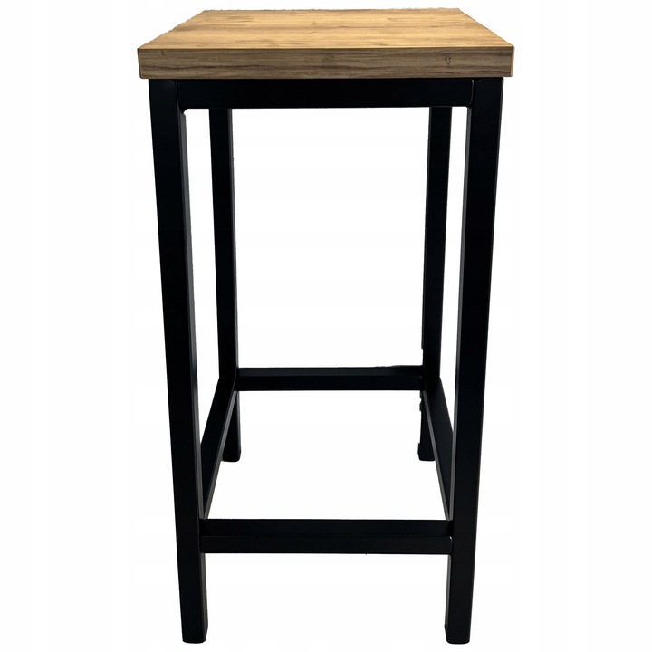 Scaun de bar, 64,5cm, negru mat, design ergonomic, set de 2 bucati