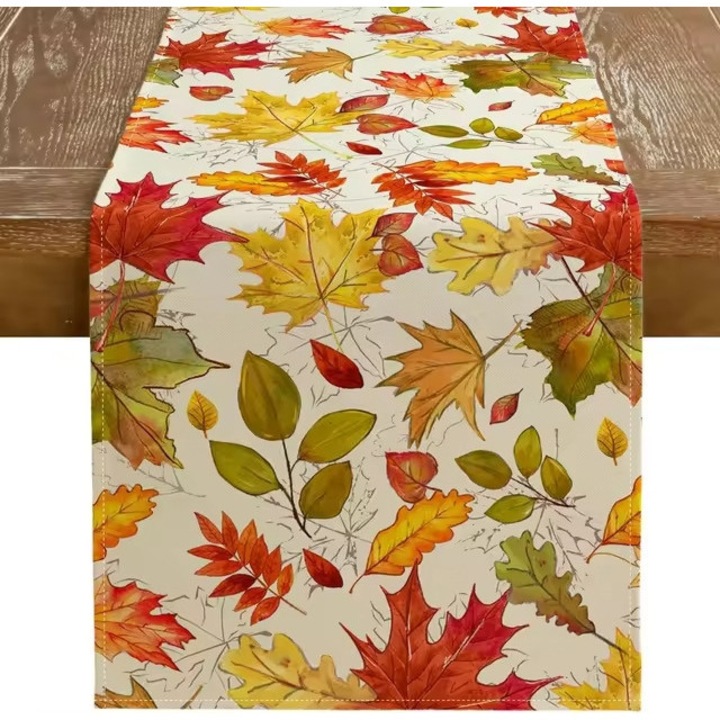 Masa de toamna, 120 cm, rosu, poliester, decorare interioara/exterioara