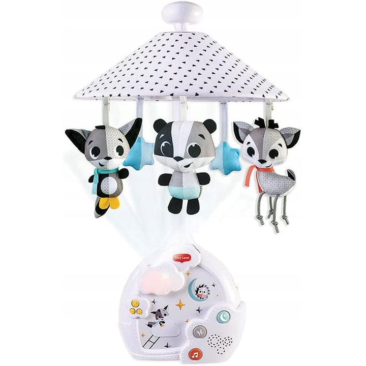 Carusel patut, 3 in 1, proiector, lampa nocturna