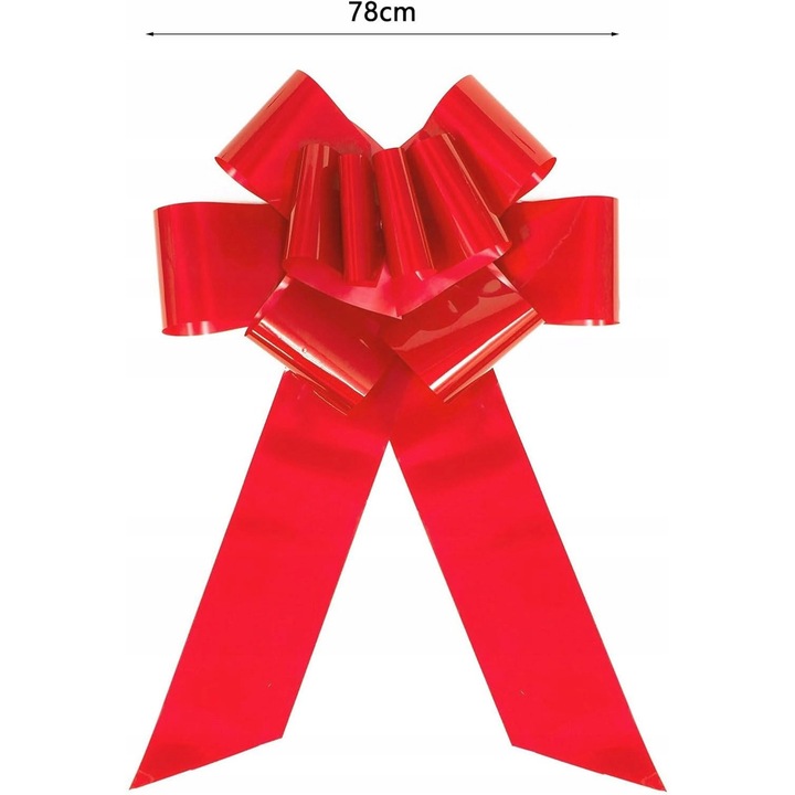 Fundita decorativa mare, 76cm, rosie, cu ventuze, pentru masina