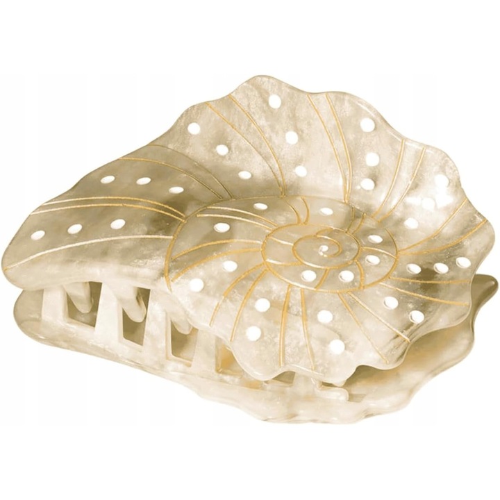 Hajcsat, tengeri design, zöld arany díszítéssel, 84,3x59mm, 1 db-os készlet.