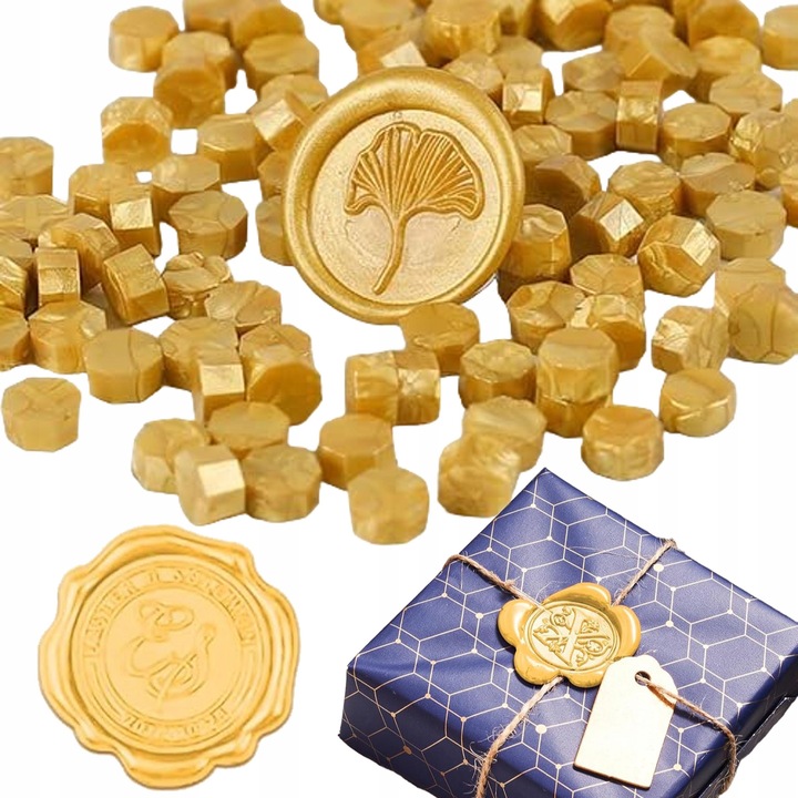 Ceara pentru sigilii, set 500 bucati, auriu, 1cm x 0,5cm