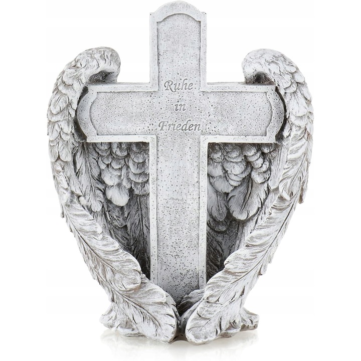 Decoratiune mormant model cruce cu aripi