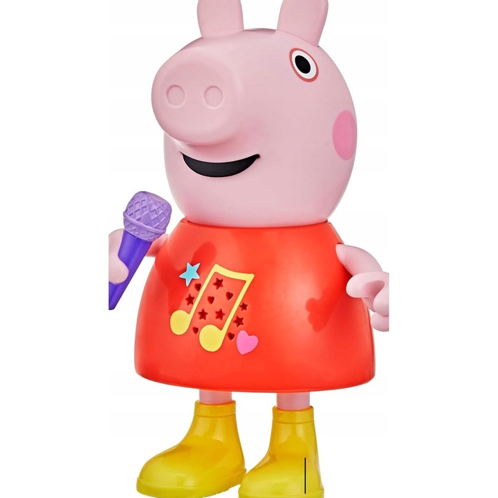Papusa interactiva Peppa Pig, 20 cm, cu sunete si melodii, 4 cantece, doua moduri de joaca