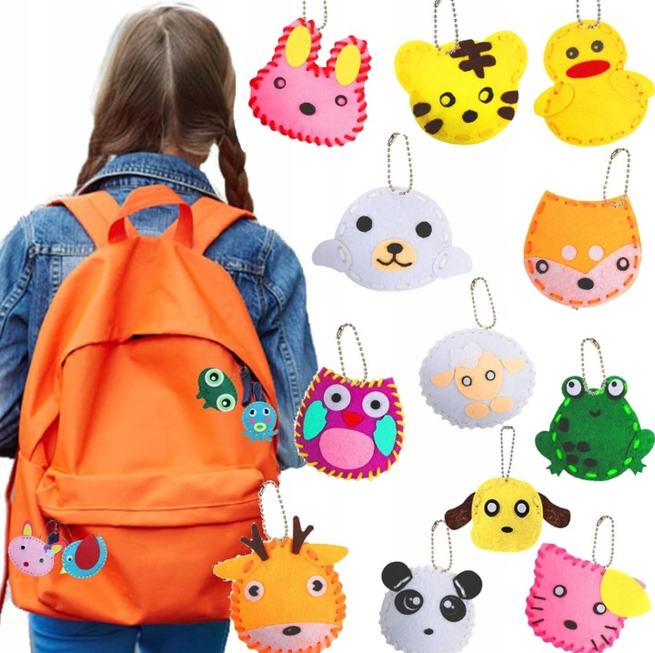 Set DIY de decoratiuni din fetru pentru copii, 12 animale colorate