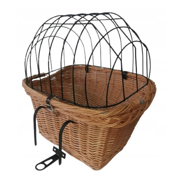 Cos pentru bicicleta pentru copii, handmade, 23,5x19,5x17cm, maro, capacitate 5kg
