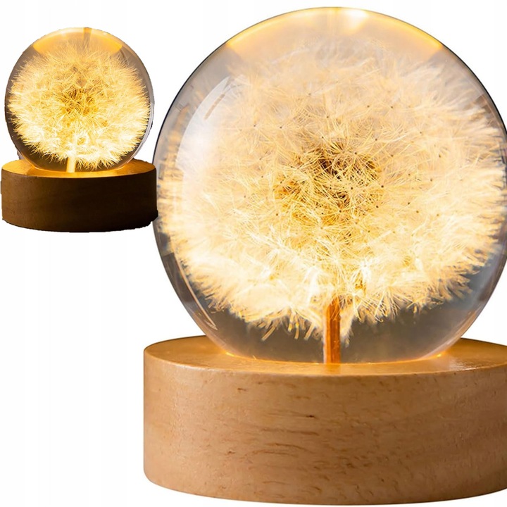 Veioza, Plexido, maro/transparent, design floral