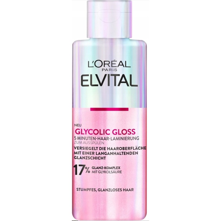 Lichid pentru laminare par, L'Oreal Paris, Glycolic Gloss, 200 ml, efect regenerant, stralucire naturala