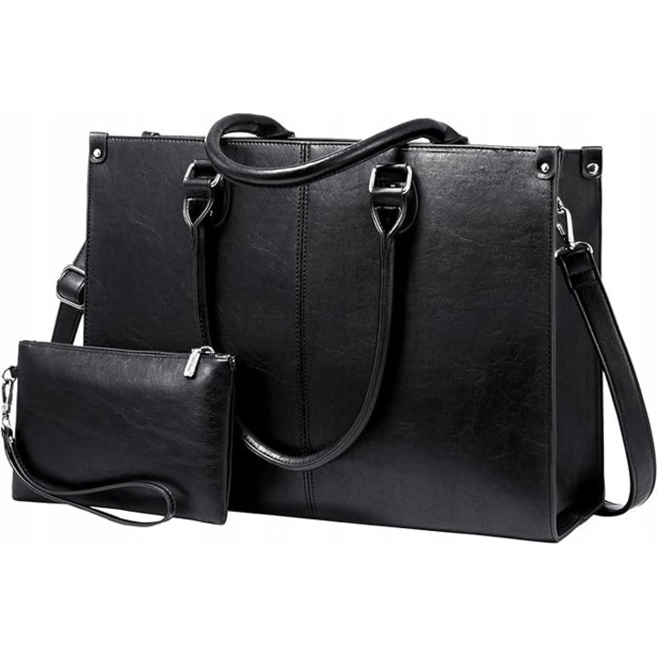 Geanta laptop Lovevook 15,6", neagra, dimensiuni 38x28x10cm, design elegant, organizare inteligenta