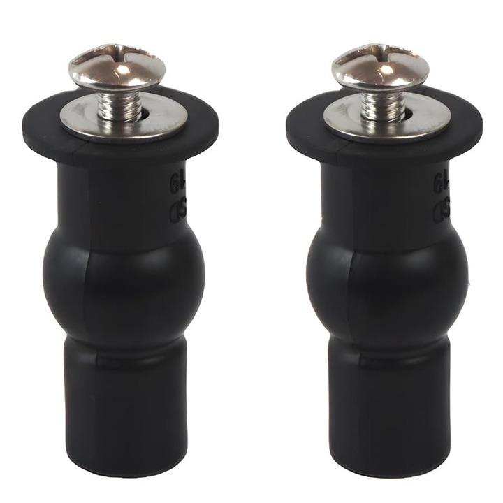 Set 4 elemente fixare capac toaleta, guma si otel inoxidabil, 55mm, rezistent la rugina