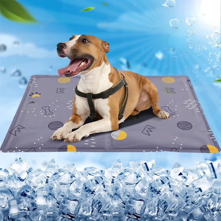 Охлаждаща постелка за кучета и котки, 65x50 см, лилава, водоустойчива, устойчива на надраскване