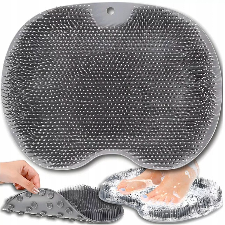 Covoras pentru picioare, Gri, Silicon