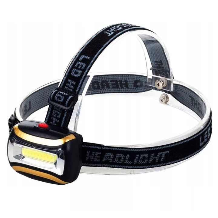 LED фенер за глава 3W, 60 lm, бял, комплект с лента за глава, размери 6,5x3x4,5 см