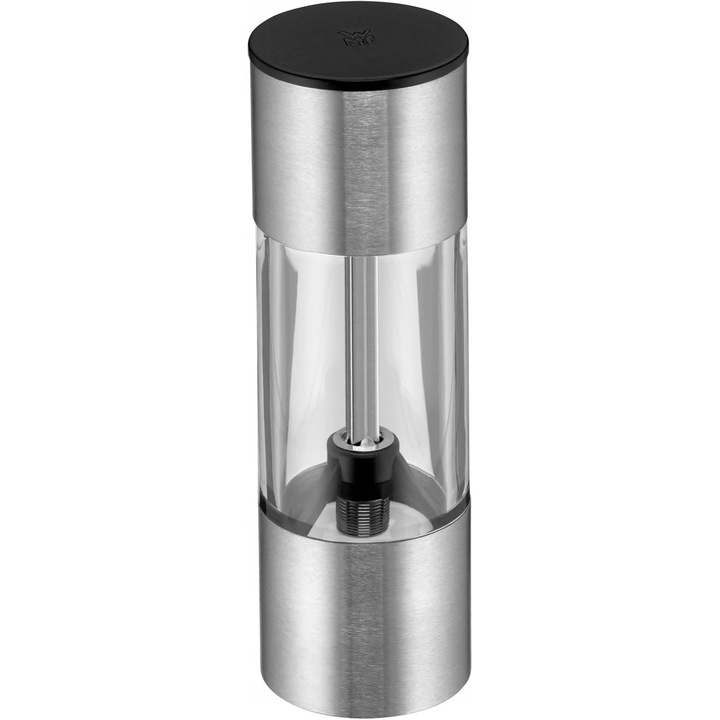 Rasnita de sare si piper, ceramic, inox 18/10, reglabil, argintiu