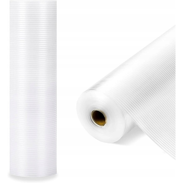 Folie antiderapanta pentru sertare, 600x30cm, alb/transparent, impermeabila